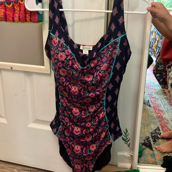 Sundance Floral One Piece Swimsuit - Pink and Blue - Picture 2 of 7